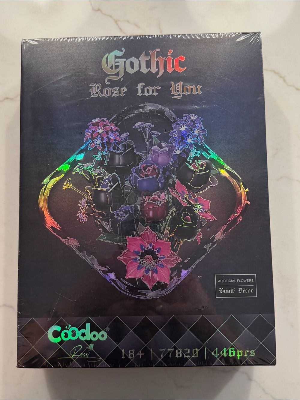 Coodoo Gothic Rose For You brick building set with Holographic Floral Art, NEW